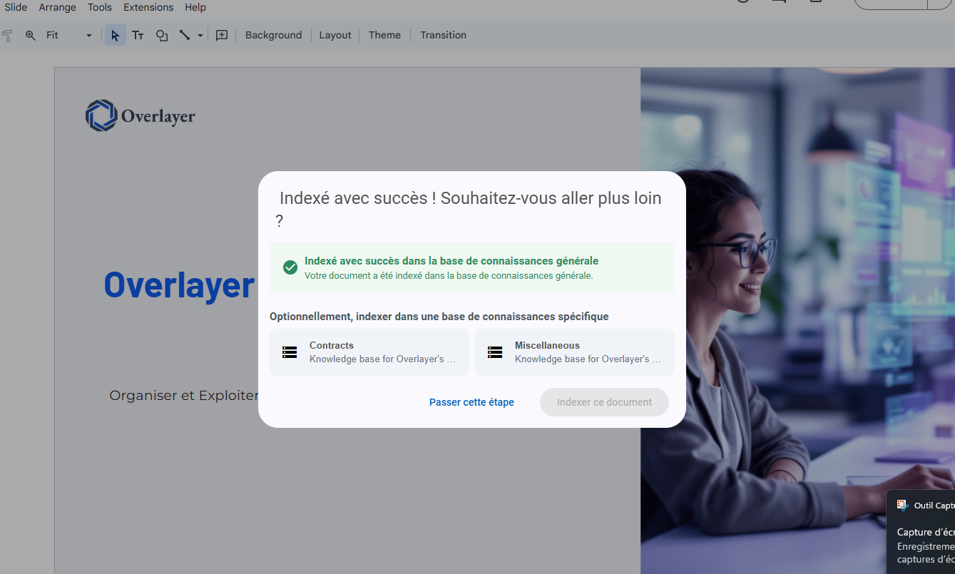 Indexation simplifiée depuis les documents google stocks dans les Drives